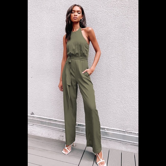 Lulu’s Olive Green Jumpsuit - Picture 2 of 7